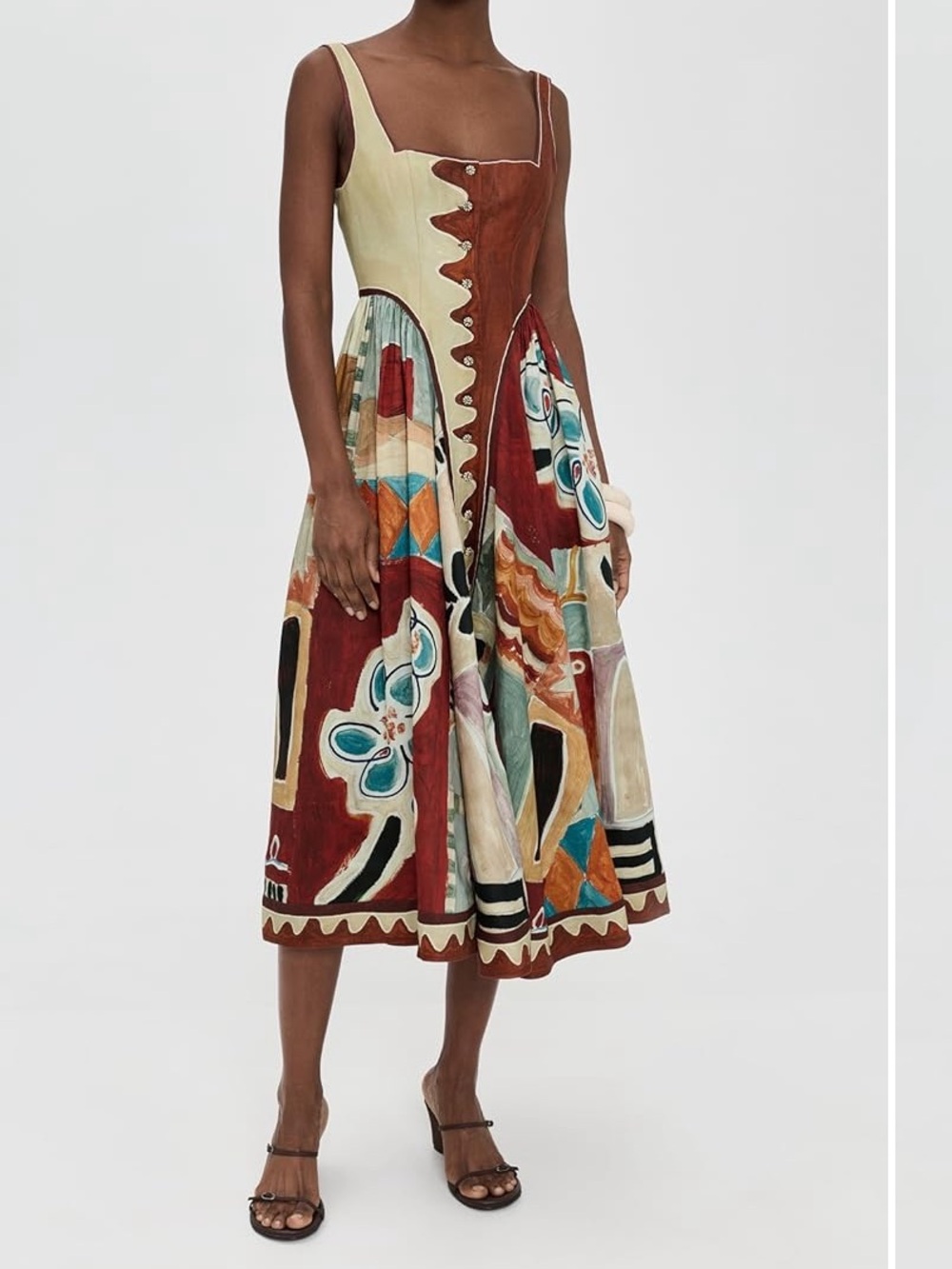 ALÉMAIS Michelle Square Neck Midi Dress- never worn, brand new alemais - Picture 2 of 8
